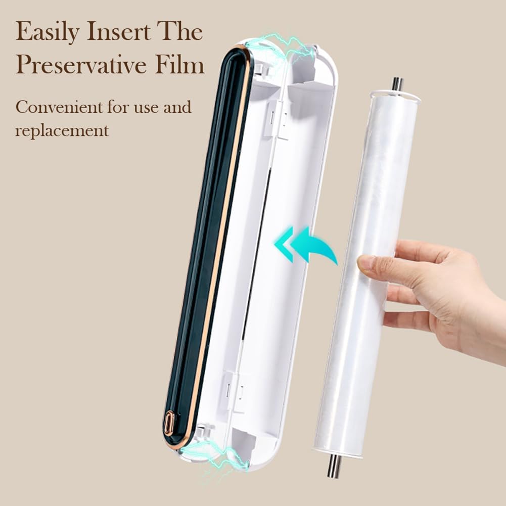 EasyCutter- The Premium Effortless Cling Film Dispenser for Every Kitchen by COZYTO (Grand Green)