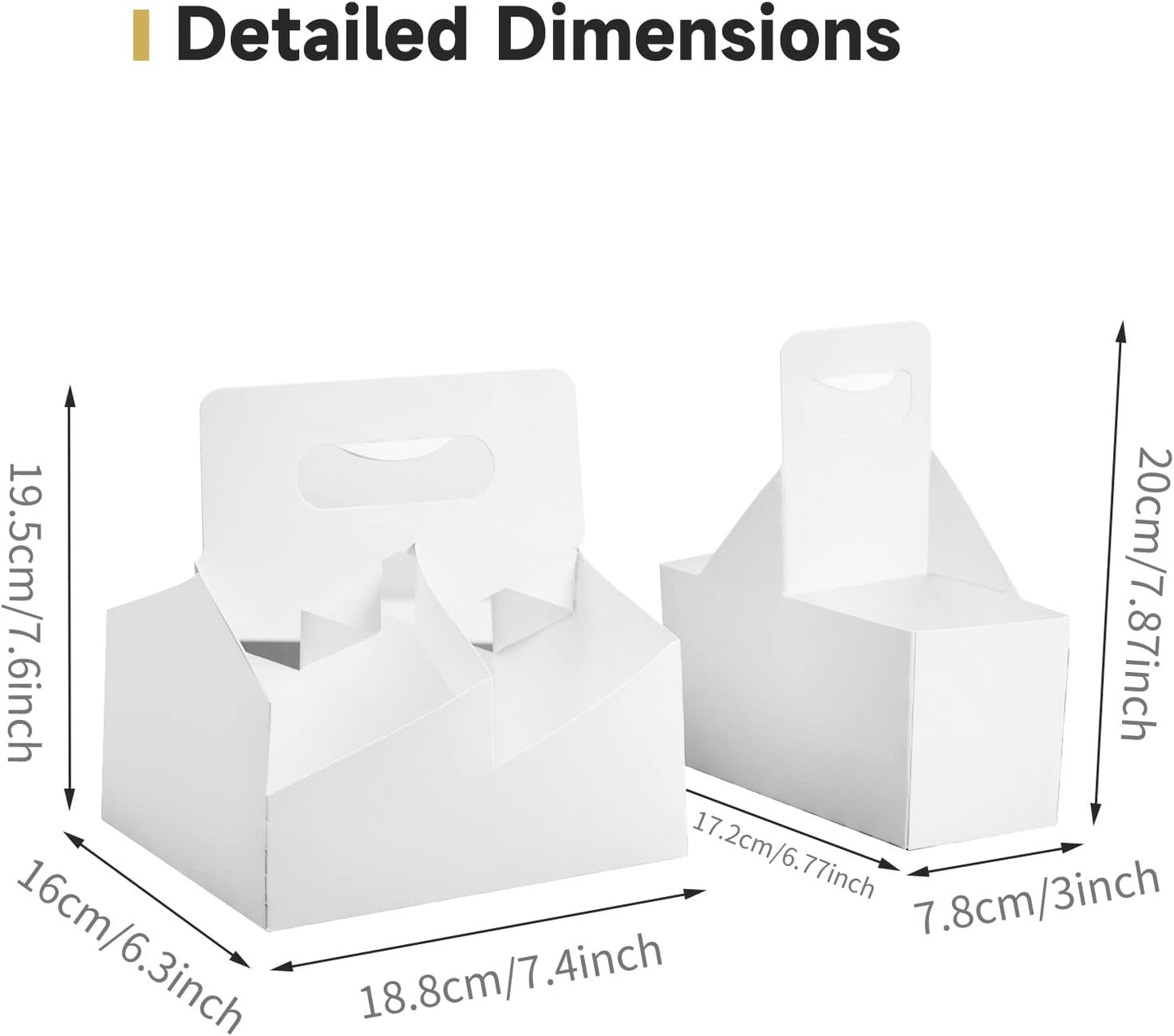 Kraft Cofee Drink Carrier with Handle - 30 Pack 2 Cup Kraft Paperboard Cup Holder Bulk Disposable Cardboard Drink Carrier for 12-32 OZ Drinks, Takeout, Candy, Cafe and Restaurant Food Service Delivery