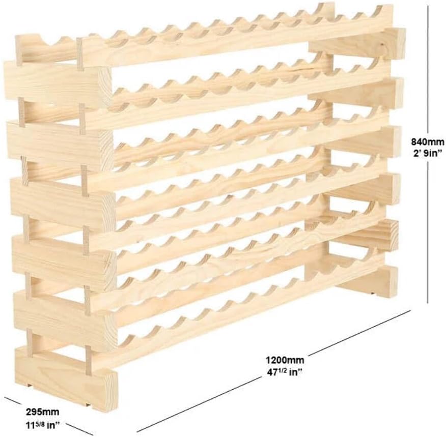 72 Bottle Wine Rack (12 Wide) Dark Stain