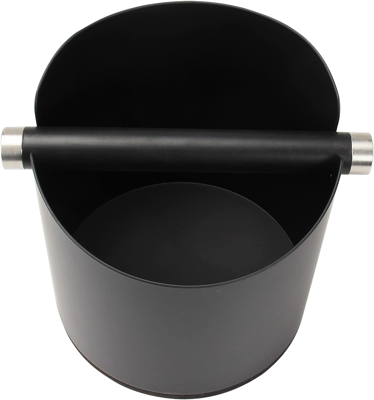 DIBTSA Large Size Coffee Knock Box, Espresso Knock Box Stainless Steel Espresso Machine Accessories with Removable Knock Bar and Non-Slip Base Coffee Grounds Container Bin (Black)