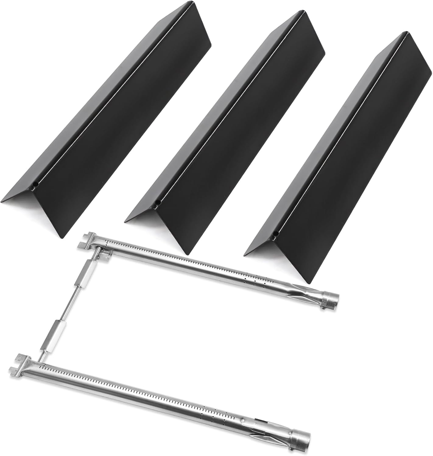 Criditpid Grill Replacement Parts for Weber Spirit 200 & Spirit II 200 with Front Control, 7635 Flavorizer Bars & 69785 Grill Burner Pipe Tubes Kit for Weber Spirit E210, E220, S210, S220 Grills