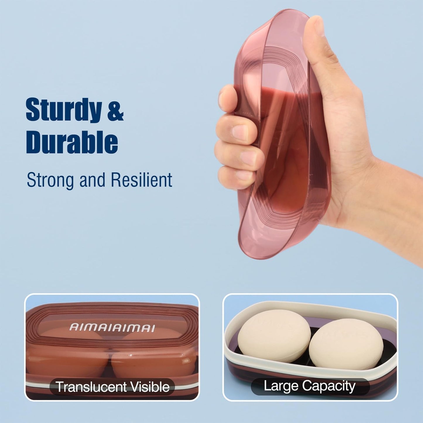 Shampoo Bar Holder Travel Case for Two Bars – Compatible with Kitsch Solid Shampoo & Conditioner Bars, Large Soap Container for Bathroom or Travel (1 Pack, Red Style A-Large)