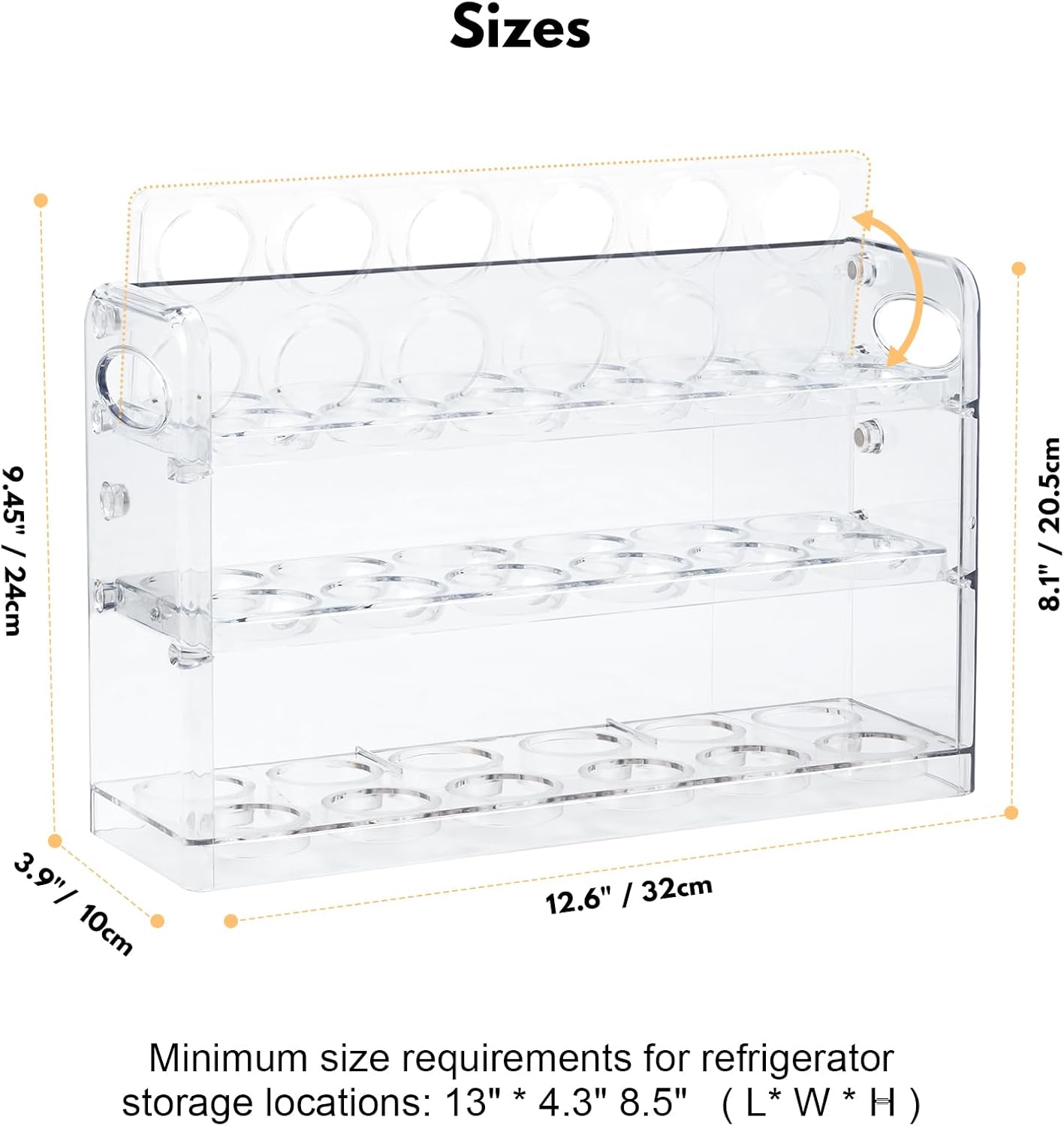 Egg Holder for 36 Eggs, Egg Storage for Refrigerator, PET Egg Container for Kitchen Countertop, Egg Dispenser, Egg Tray, Clear