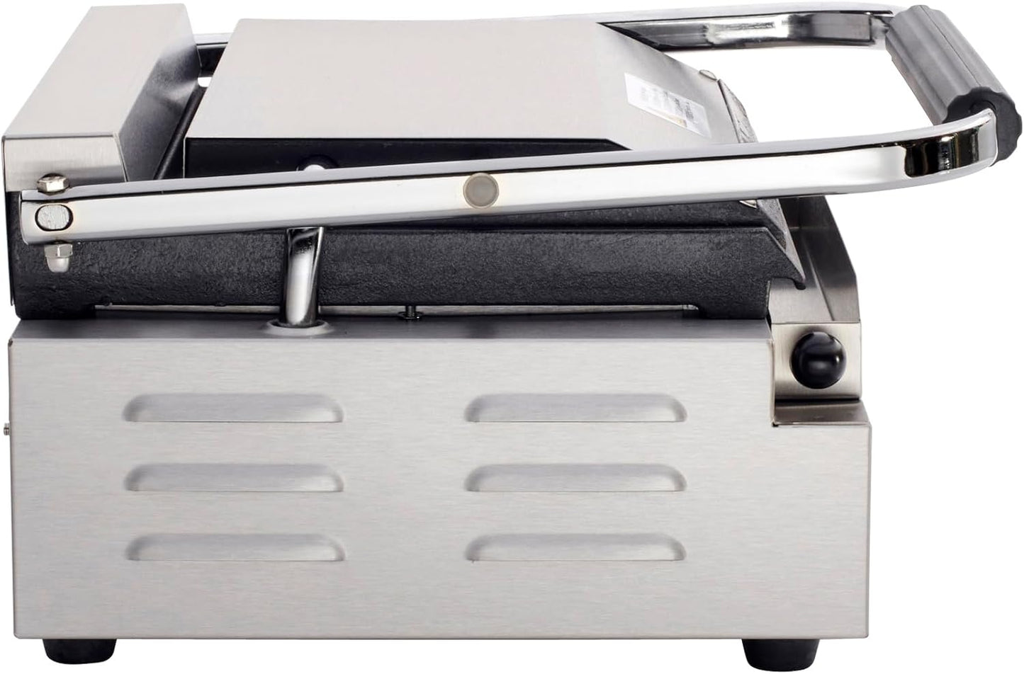 Kratos Commercial Electric Panini Sandwich Grill with Grooved Top and Smooth Bottom Plates, 14" x 9" Cooking Surface, Commercial Countertop Panini Press, 120V, 1750W (29Y-022)
