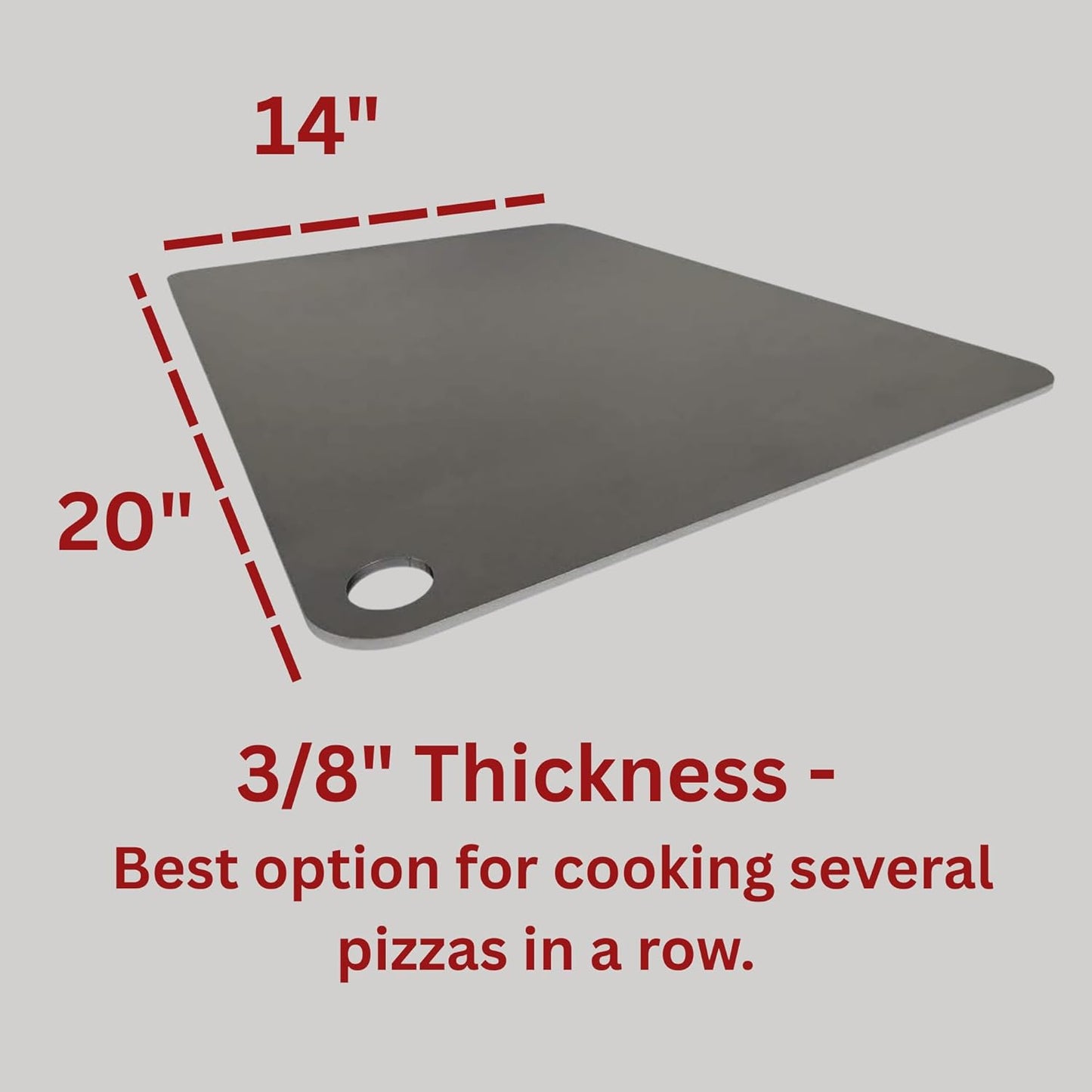 14" by 20" Pizza Steel (3/8" Deluxe Thickness) - Multipurpose Cooking Steel for Ovens & Grills - Made in the USA