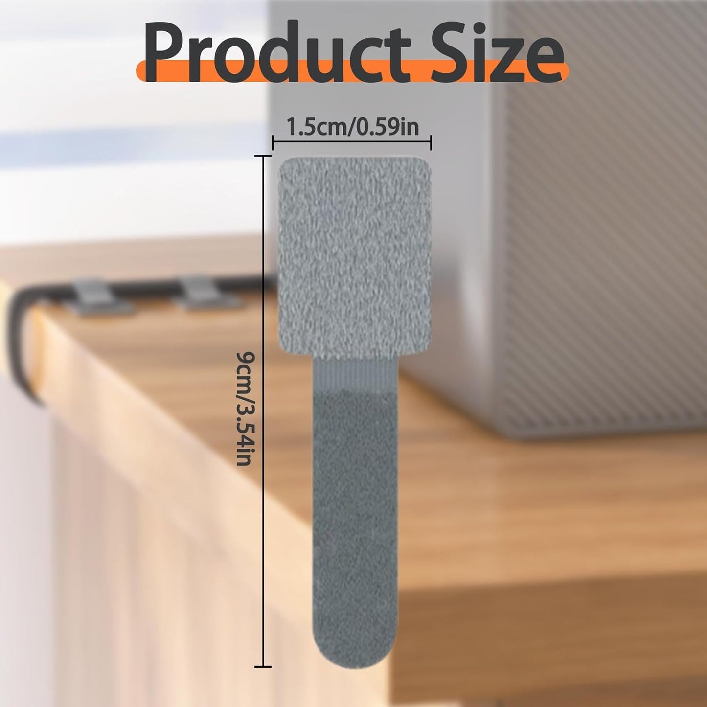 Hook and Loop Cable Straps, Cable Management Under Desk, Adjustable Cord Organizers for Desk, Self Adhesive Cable Ties, Cable Clip,Home Office Essentials, 50PCS (Black+Grey)