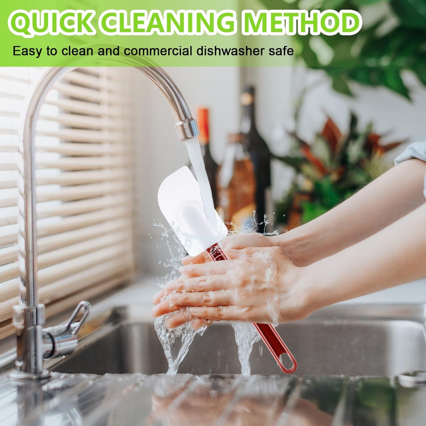 Dandat 9 Pcs Silicone Rubber Spatula, Commercial Spatula 500 Fahrenheit Heat Resistant, Non Stick Heavy Duty Scraper for Kitchen Cook Mix Fry Spread Bake, Dishwasher Safe(Deep Red and White,10 Inch)