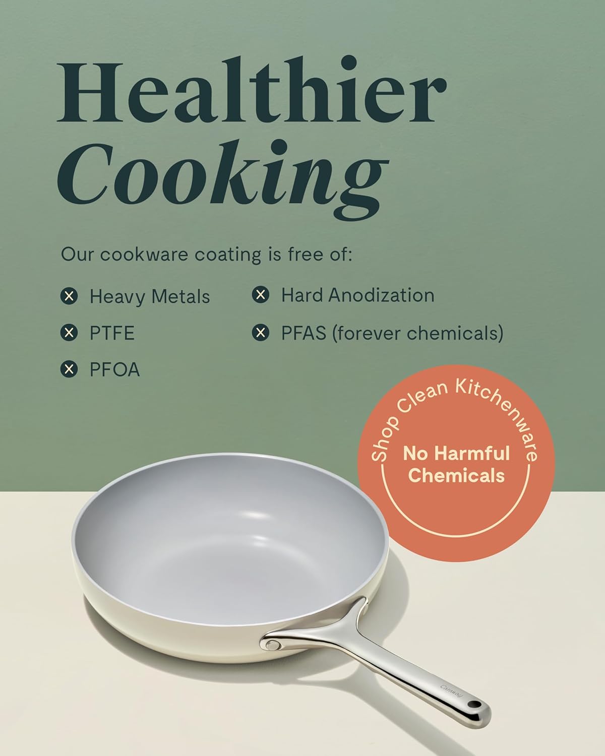 Caraway Ceramic Fry Pan Duo with Glass Lids - Non-Stick Frying Pans (10.5” & 8”) - Non Toxic, PTFE & PFOA Free - Oven Safe & Compatible with All Stovetops – White