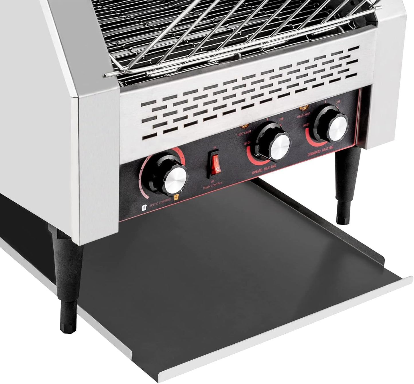 Commercial Conveyor Toaster 450 Slices/Hour Stainless Steel Conveyor Toaster 2600W Electric Toasters Oven Heavy Duty Countertop Restaurant Toaster for Cafes Bun Bagel Bread