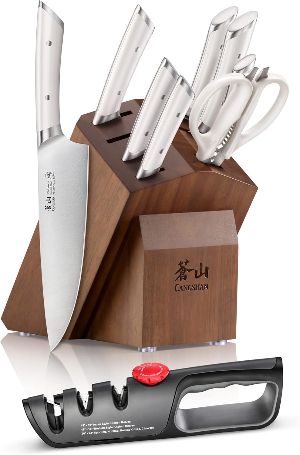 Cangshan HELENA Series German Steel Forged Knife Block Set (10-Piece, White)