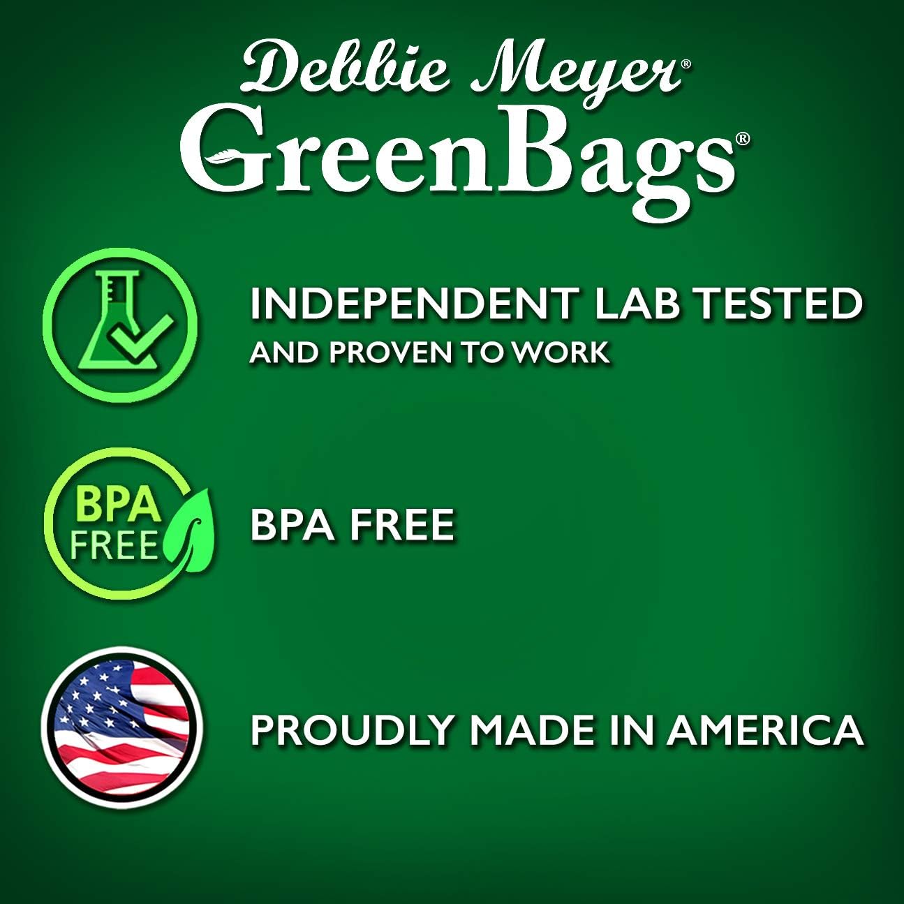 Debbie Meyer, GreenBags 32-Pack (16M, 8L, 8XL) | Reusable Storage Bags Keeps Fruit, Vegetables, Produce, Cut Flowers Fresh Longer, Kitchen & Fridge Preservation Solution, BPA Free, Made in the USA