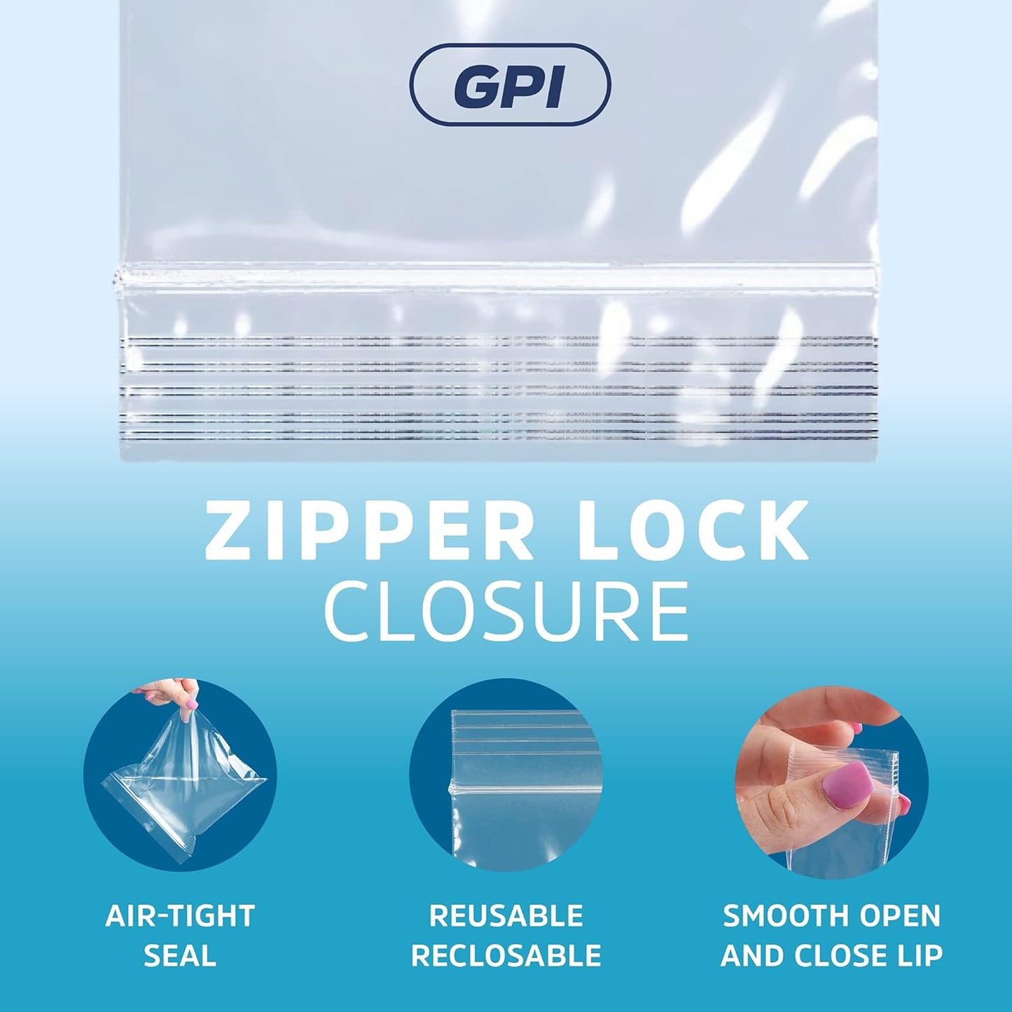 GPI - 9" X 12" - 200 Count, 2 Mil Thick, Clear Reclosable Zip Plastic Poly Bags with Resealable Lock Seal Zipper for A4 Letter Size Paper, Apparel, Clothing, Food & Office Supplies.