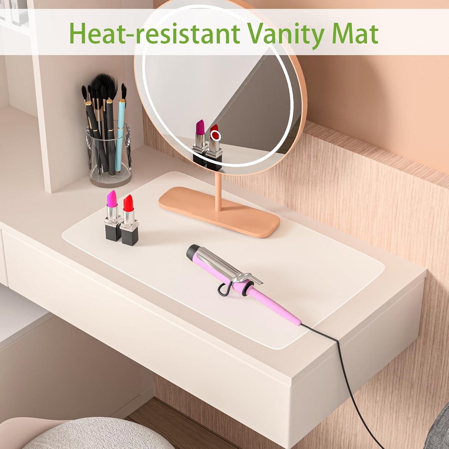 Small Translucent Silicone Mats: 7.9”x9.5” Clear Non-Slip Countertop Protector Liner - Heat Resistant Non-Stick Baking Mat 2/Pack