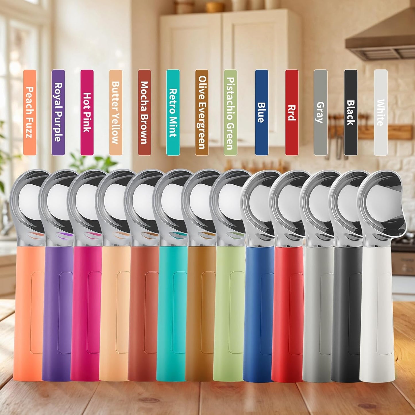 Heated Ice Cream Scoop Rechargeable, Electric Warming Ice Cream Scooper with LED Display, Heats to 158°F for Hard Ice Cream, Easy for Seniors & Kids, IP67 Waterproof (Retro Mint, 2oz)