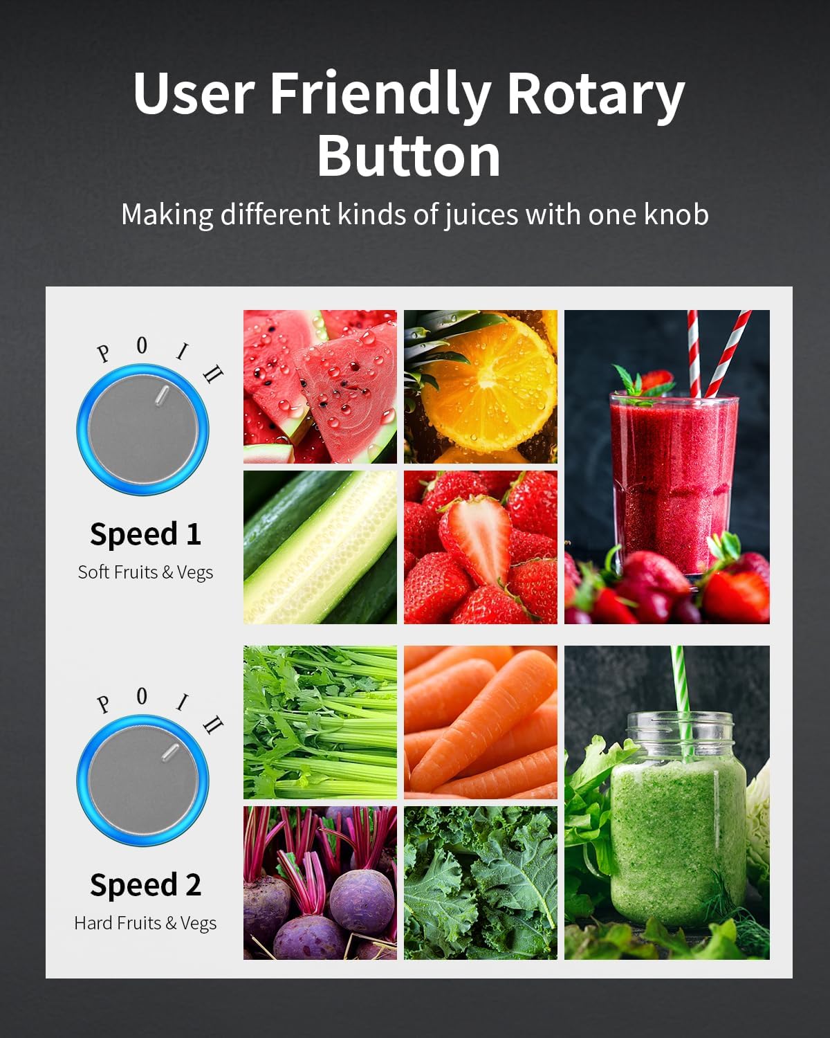 GDOR 1200W Juicer Machines with Larger 3.2" Feed Chute, 45oz Large Juice Jug, Centrifugal Juice Extractor Maker with Titanium Enhanced Cutting System, Dual Speeds, BPA-Free, Silver