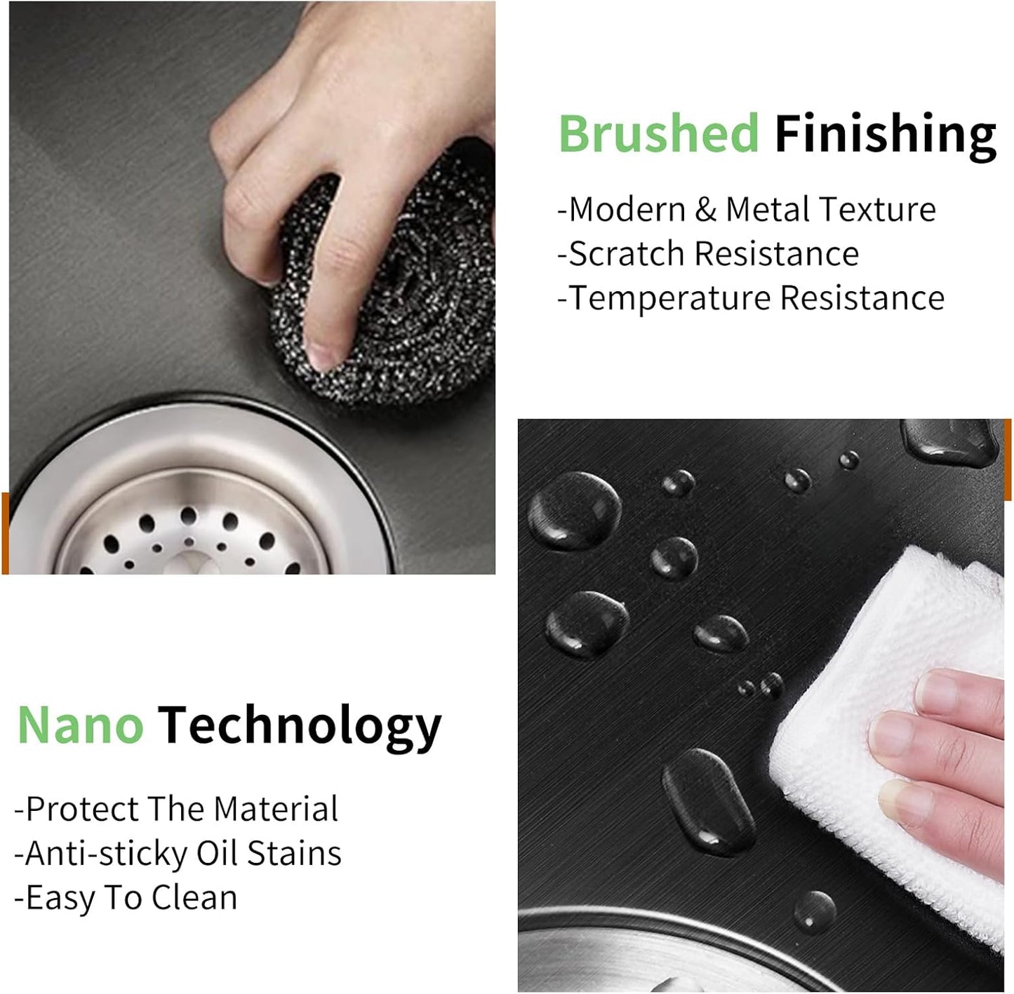 Black 30x22 Inch Stainless Steel Kitchen Sink - Drop In Modern Single Bowl Topmount Kitchen Sink With Silicon Mat,Drain Strainer Set Offering Large Basin Compatibility With Various Kitchen&Bar Style