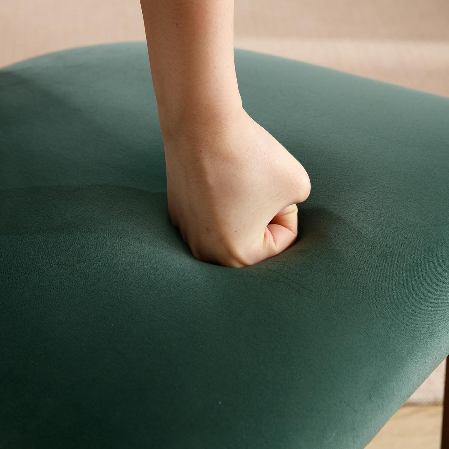 chairus Dining Chairs Set of 2 Velvet Diner Chairs Modern Wood Chairs for Kitchen and Dining Room, Green