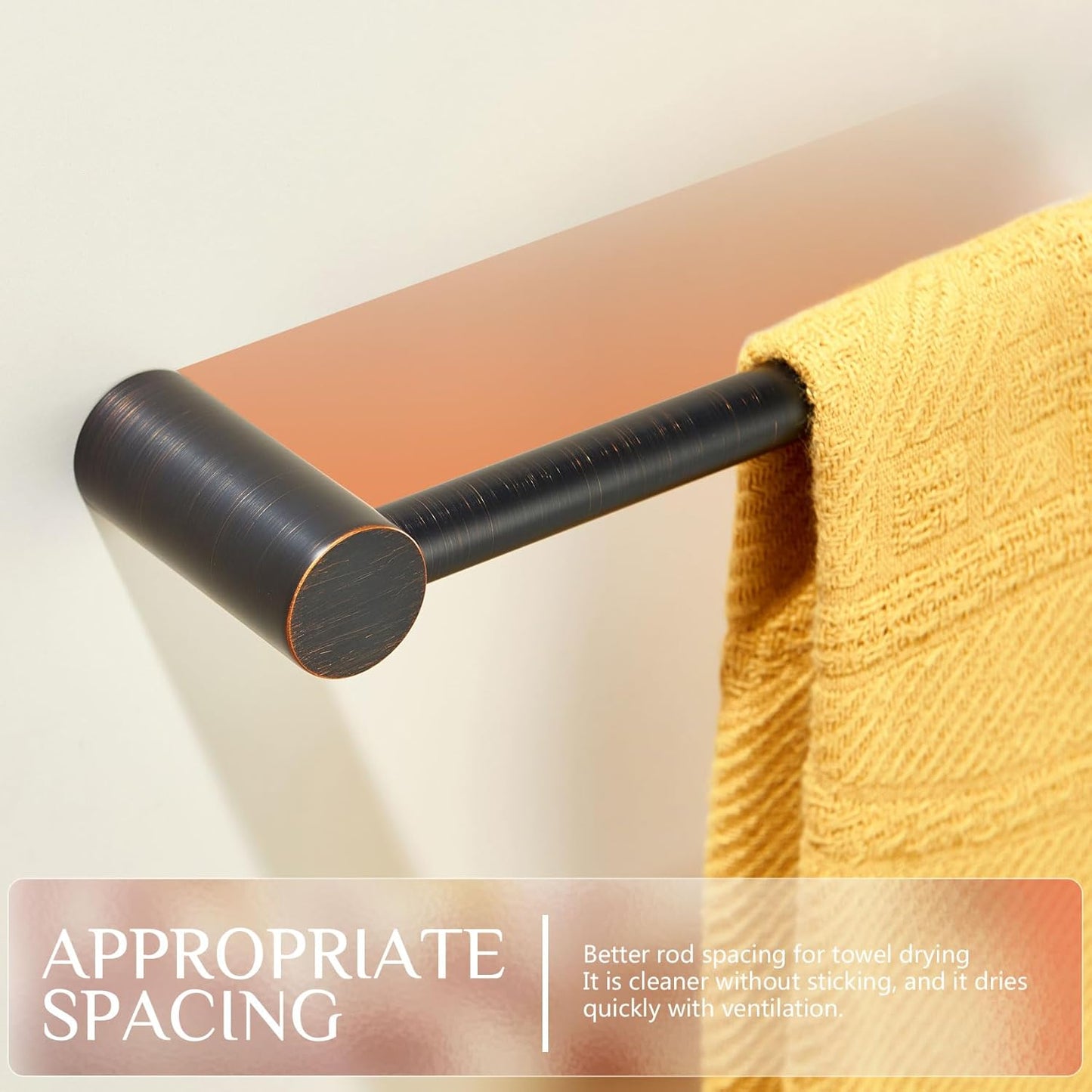 KOKOSIRI Towel Holder for Bathroom Wall 16-Inch Hand Towel Bar Hangers Bathroom Accessory Wall Mounted Oil Rubbed Bronze Stainless Steel, B4007ORB-L16