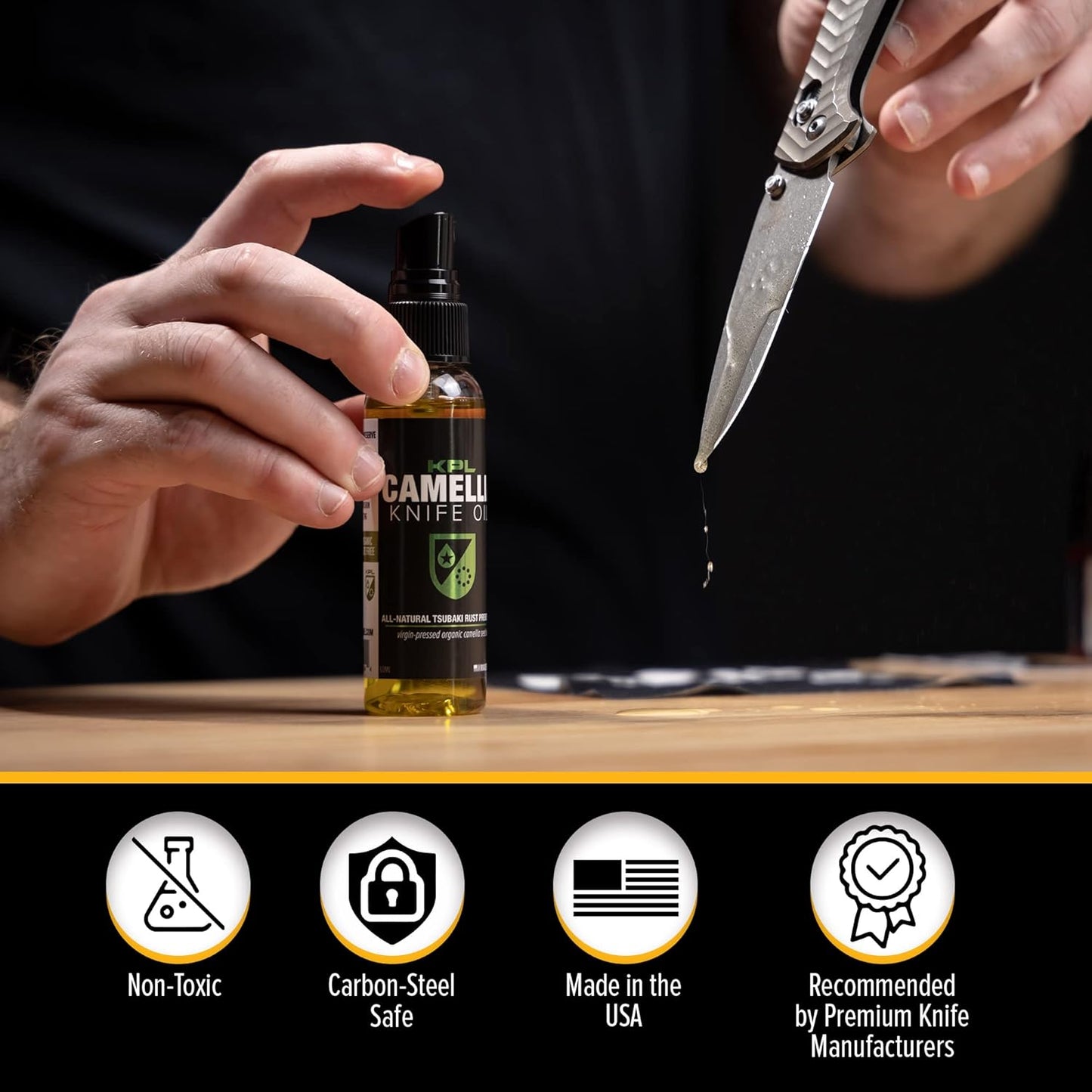 Knife Pivot Lube β Camellia Knife Oil for Blades β Tsubaki, Honing Oil for Cleaning and Blade Care β 60ml Spray Bottle