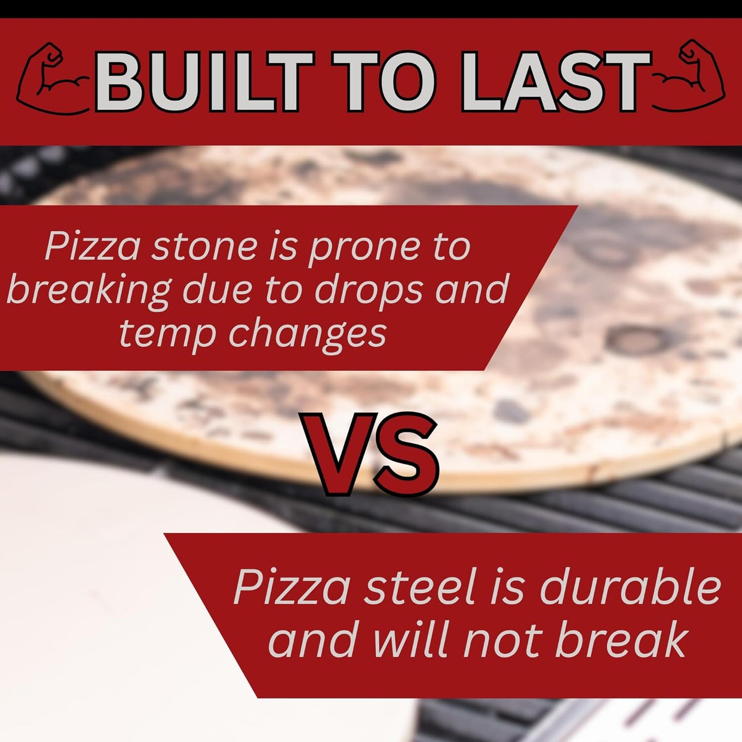 14" by 20" Pizza Steel (3/8" Deluxe Thickness) - Multipurpose Cooking Steel for Ovens & Grills - Made in the USA