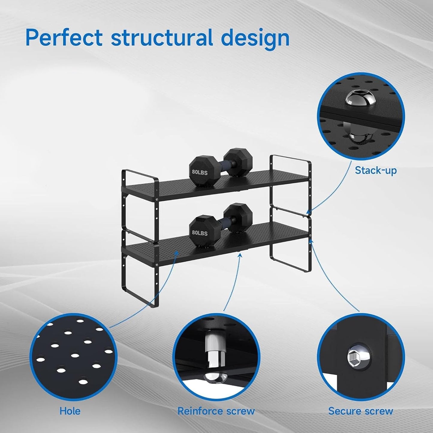 Expandable Cabinet Shelf Organizer Adjustable Metal Spice Rack Stackable Freestanding Counter Storage Shelves for Kitchen Cabinet Under Sink Office Desk (Black - 3Pack - L16.5-27'' * W10.2'' * H9.6'')