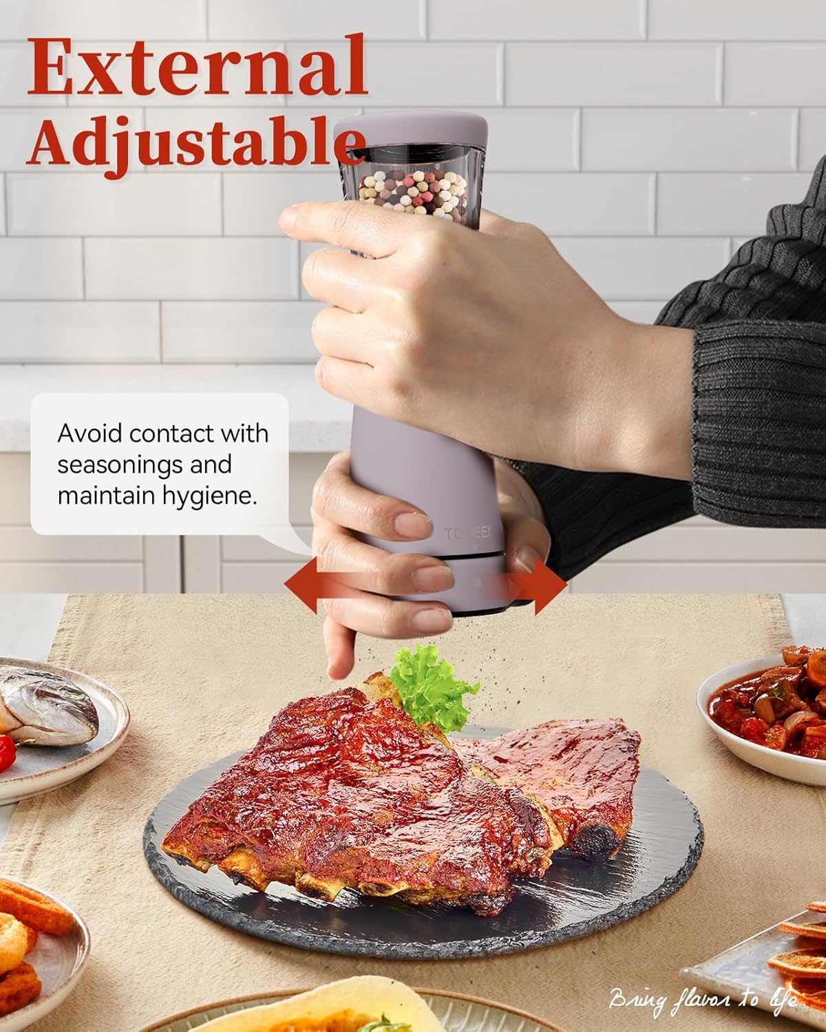 Electric Salt and Pepper Grinder Set with Storage Base, Stainless Steel Rechargeable Salt and Pepper Grinder Set with 4.5 oz Large Capacity, 1.8" Wide Mouth, Adjustable Coarseness, Ideal for Kitchen