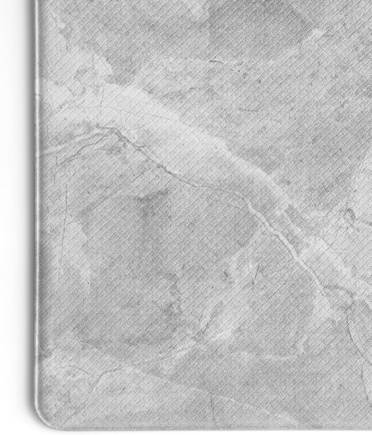 DEXI Kitchen Floor Mats Cushioned Anti Fatigue, 23x86 Large Long Standing Comfort Runner Rug Waterproof, Marble Memory Foam Padded for Front Sink Laundry, Light Grey