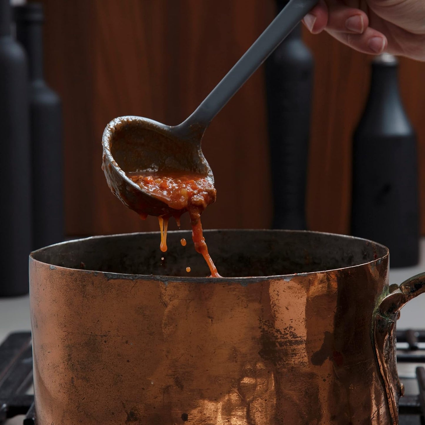 GIR: Get It Right Premium Silicone Ladle Serving Spoon - Non-stick Heat Resistant Seamless Kitchen Ladle for Soups, Stews, Dressings, and More - Ultimate, Red (Pack of 2)