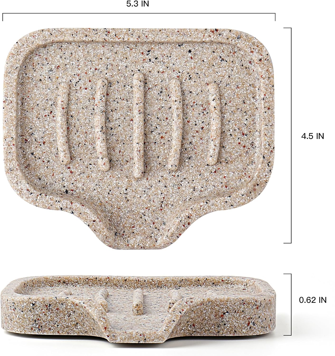 Self Draining Soap Dish- 2 Pcs Bar Soap Holder for Shower, Large Soap Savers Soap Tray Sponge Holder for Kitchen Bathroom Bathtub Sink, Linen