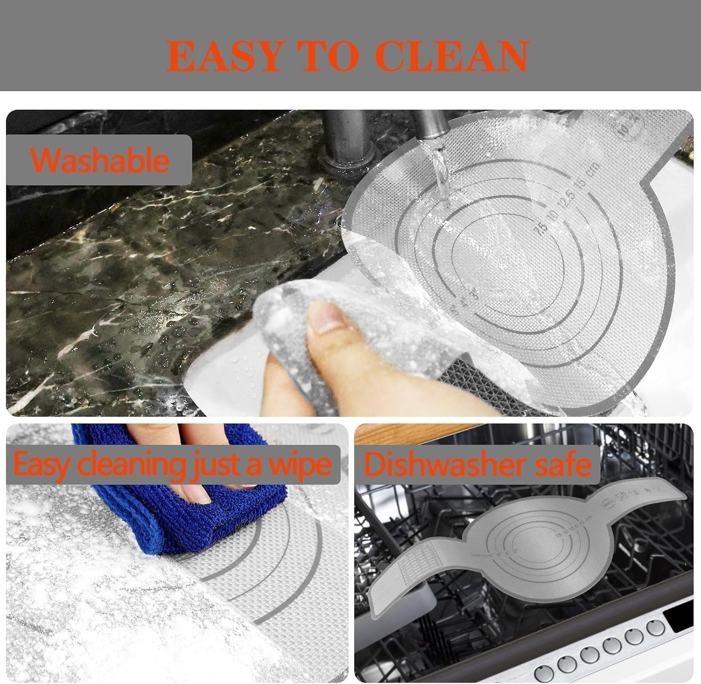 UBeesize Thickened Silicone Bread Sling, Reusable Sourdough Bread Baking Mat For Dutch Oven 2-8 Qrt, Non-Stick, Easy To Clean, With Extra Long Handles Bread Baking Sheet Liner, Grey