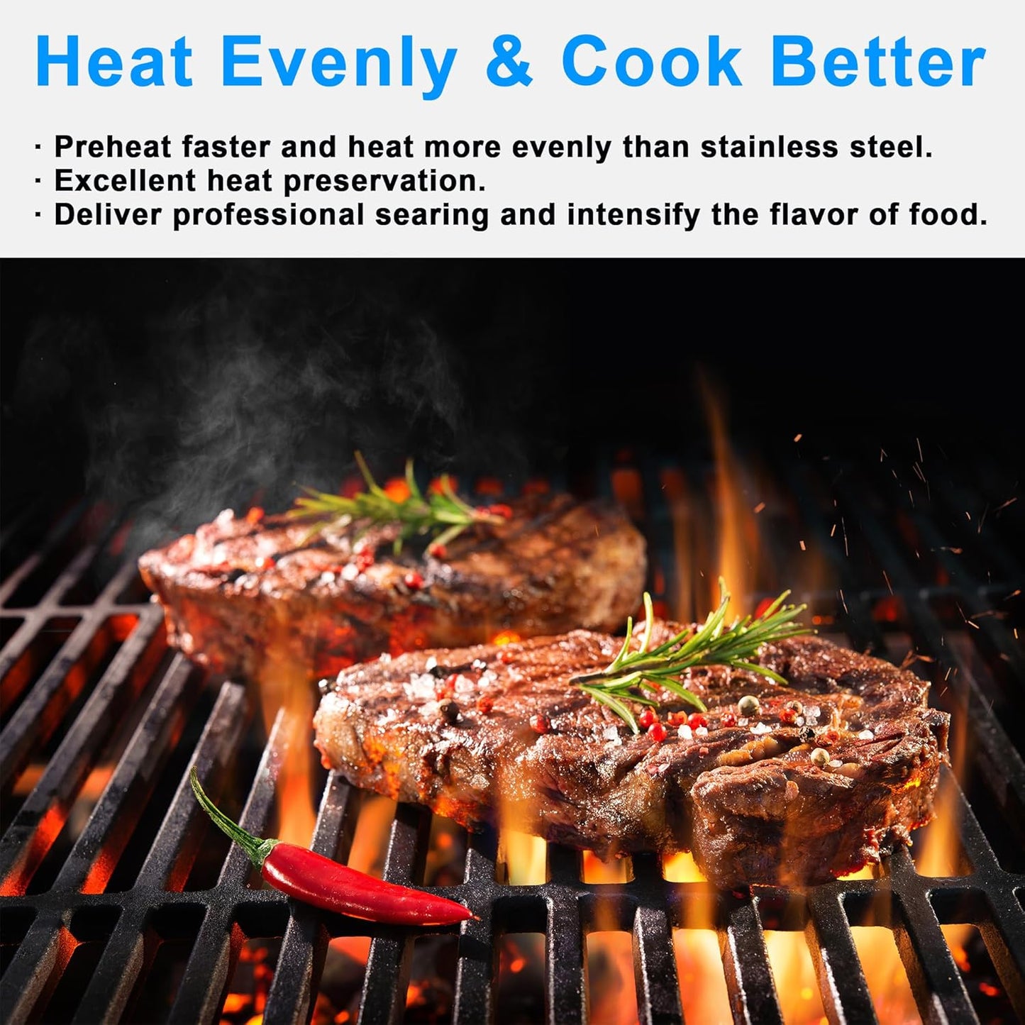 Cooking Grate for Weber Genesis II 300 Series Gas Grills Genesis II E-310 S-310 E-315 S-335 S-345 Genesis II SE-310/330/335 Genesis II LX E-340/ S-340, Replacement Parts for Weber 66095 66802 66805