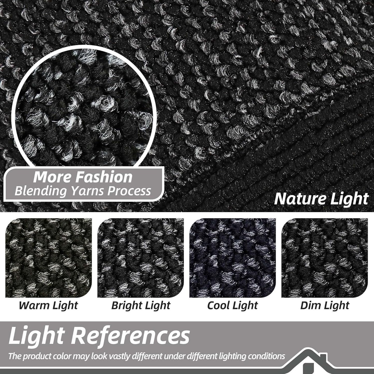 BEQHAUSE Indoor Door Mat 20" x 32", Dirt Trapper Door Mats Non-Slip Entryway Rugs Washable, Resist Dirt Absorbent Welcome Mat, Low Profile Floor Mats for Front Back Door and Entryway, Black