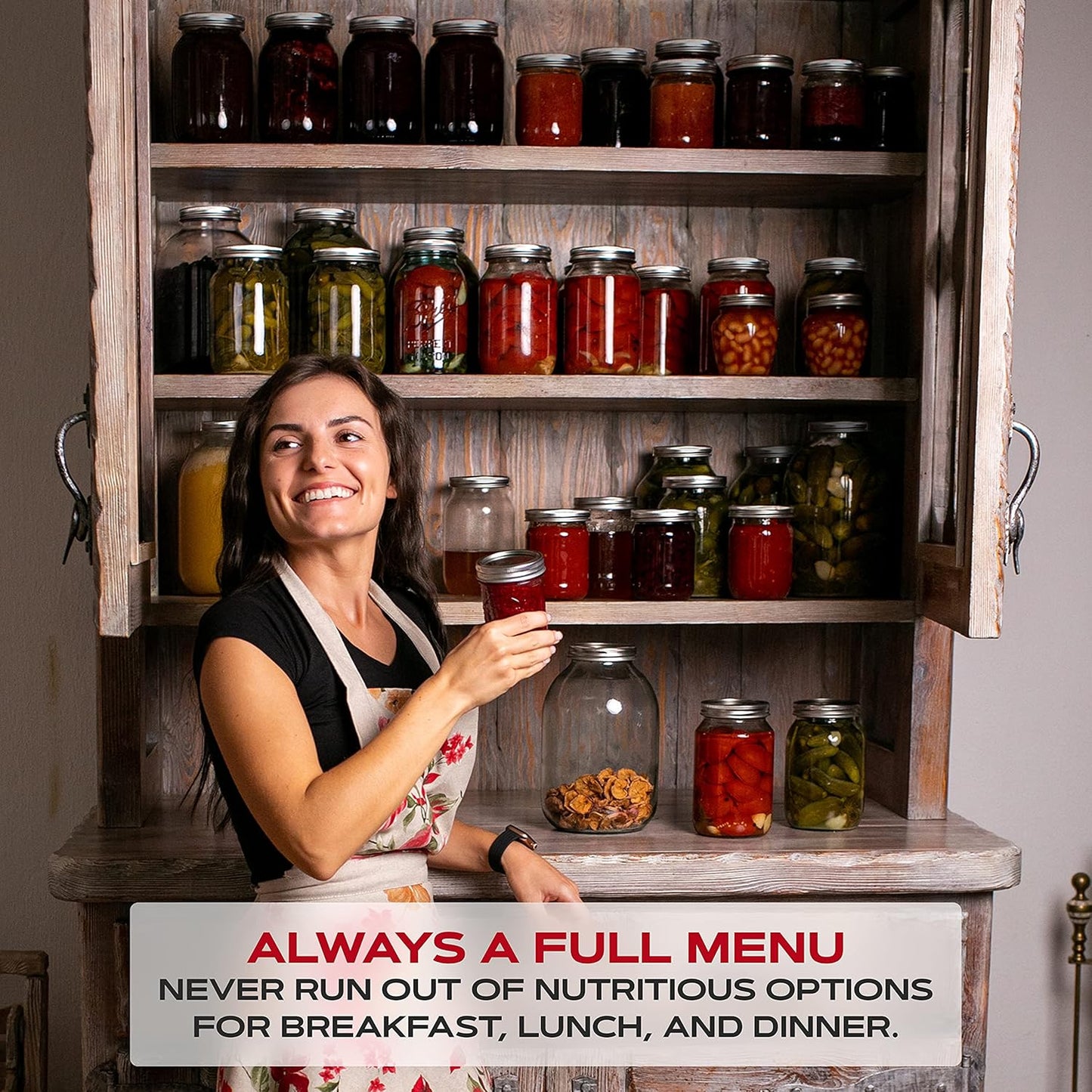 FORJARS - Wide Mouth Canning Lids, 100-Pack – Create Airtight Seals on Mason Jars to Preserve Food for Meal Prep & Emergency Food Storage – 3.4 In. Metal Lids with Silicone Seals – Canning Supplies