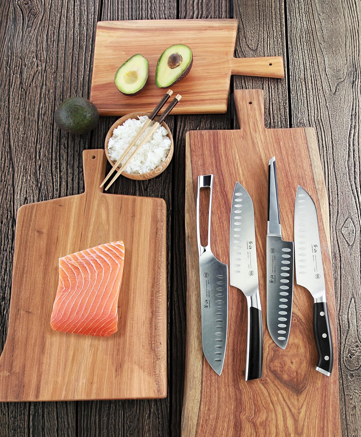 Cangshan D Series 59168 German Steel Forged Santoku Knife, 7-Inch