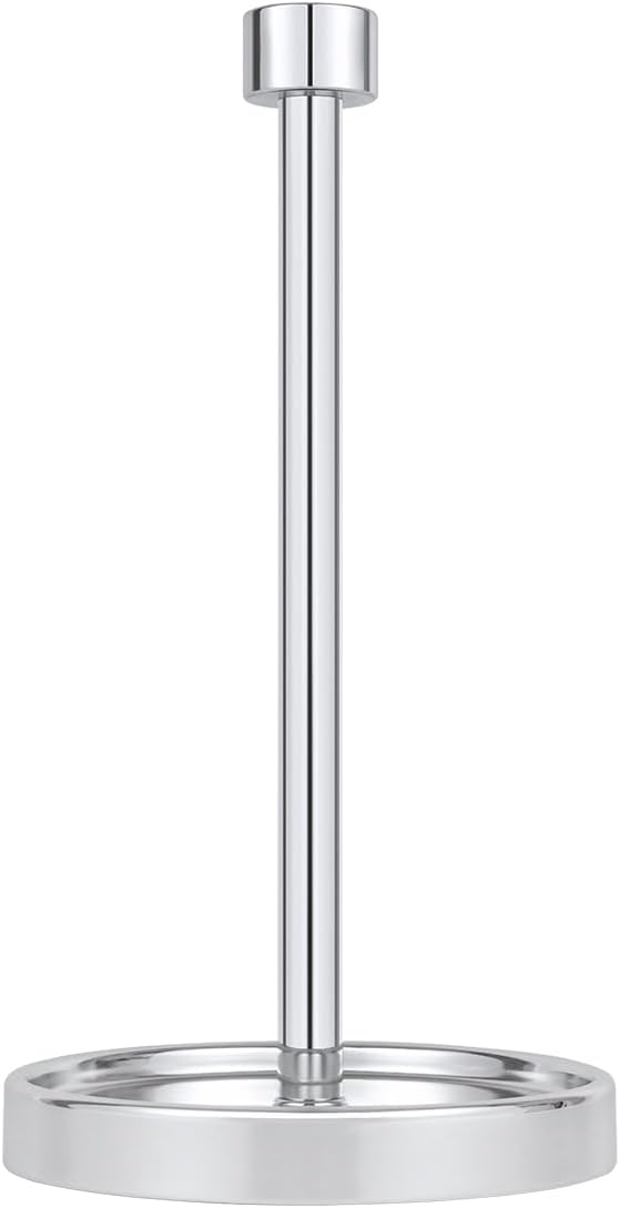 Ivilon Countertop Paper Towel Holder - Modern End Cap Minimalist Design - Color Chrome