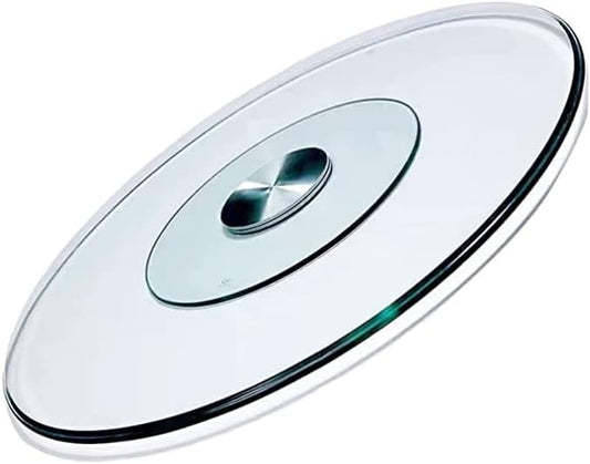 Glass Lazy Susan,31" Glass Lazy Susan for Dining Table Large Round Serving Plate Turntable (31in)
