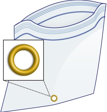 GPI - 3.5" x 6" Reclosable Zip Bags with Bottom Hang-hole & Pre-inserted 12" Twist-tie. 4 Mil Heavy-duty Resealable Zipper Baggy with Grommet/Metal Eyelet for Hanging (Insert Size 3x4.5) 1000 Pack