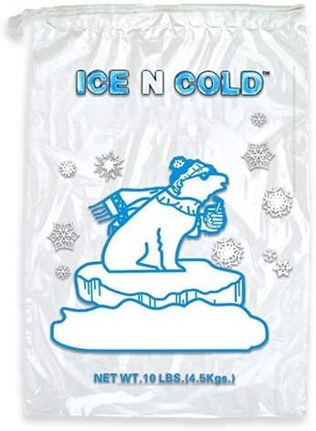 Ice Bags with Drawstring Closure | 10lb, 600ct/cs | 41 mic Thickness | Portable Storage and Freezer Keeper
