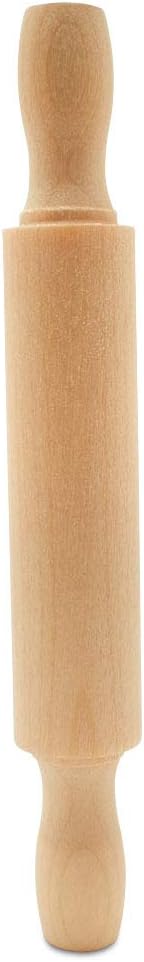 Wooden Mini Rolling Pin, 5 Inches Long, Pack of 6, Great for in The Kitchen, Play-doh, Crafting and Imaginative Play, by Woodpeckers