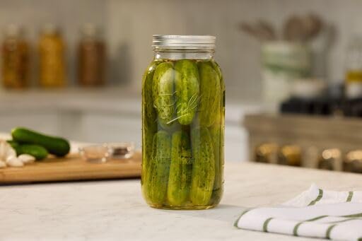 Ball Wide Mouth Glass Mason Jars with Lids and Bands, Used for Canning, Pickling, Juice, Jam, Jelly, Half Gallon Size 64 Ounce (Pack of 4)