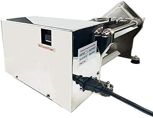 French Fry Potato Cutter Machine Electric Cutting Slicer Chipper Automatic Potato Cutter with 3 Sizes of Replaceable Blades Stainless Steel for Commercial Industrial Kitchen Restaurant Use