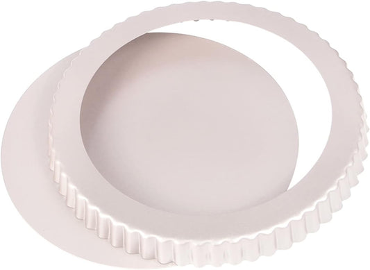 Tart Pan 9 inch Removable Bottom Coated Carbon Steel, Non-Stick Round Tartlet Tins Quiche Baking Dish Pie Pan with Fluted Edges Cake Mold (Gold)