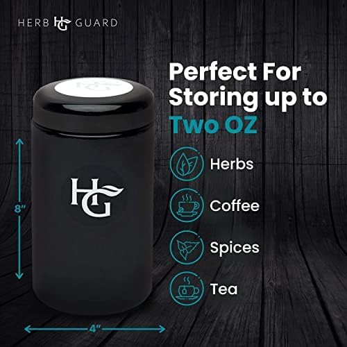 Herb Guard - 2 Oz Airtight Container & Smell Proof Jar (1 Liter) Humidity Pack Keeps Herbs Fresh for Months [3 Pack]