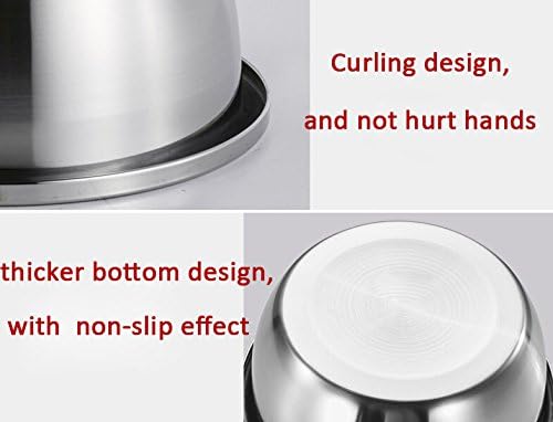 meleg otthon Stainless Steel Bowl,6.5ＱT Salad Bowl,Metal Bowls,Stainless Steel Basin,Heavy Duty Deeper Edge Mirror Finish Dishwasher Safe Bowl (XL)…