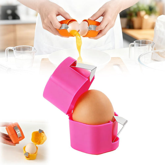 Egg Shell Opener, 2026 Upgrade Egg Peeler, Stainless Steel Egg Slicer for Hard Boiled Eggs, Egg Peeling Tool, Hard Boiled Egg Peeler, Egg Shell Cutter for Boiled Egg (Pink)