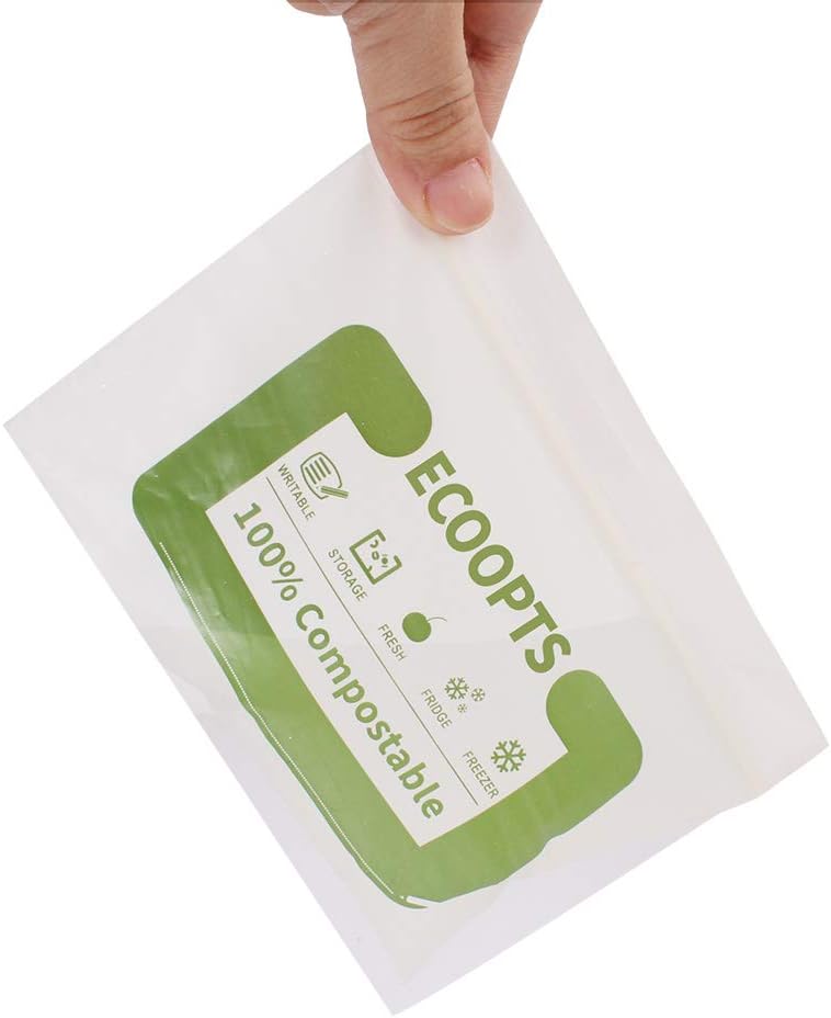 100% Compostable Snack Zip Bag | ECO-Friendly Small Storage Bags | Freezer Bag | Plant-Based BPA-free | Seal well for Cookie, Chips and Snack (2, Small)