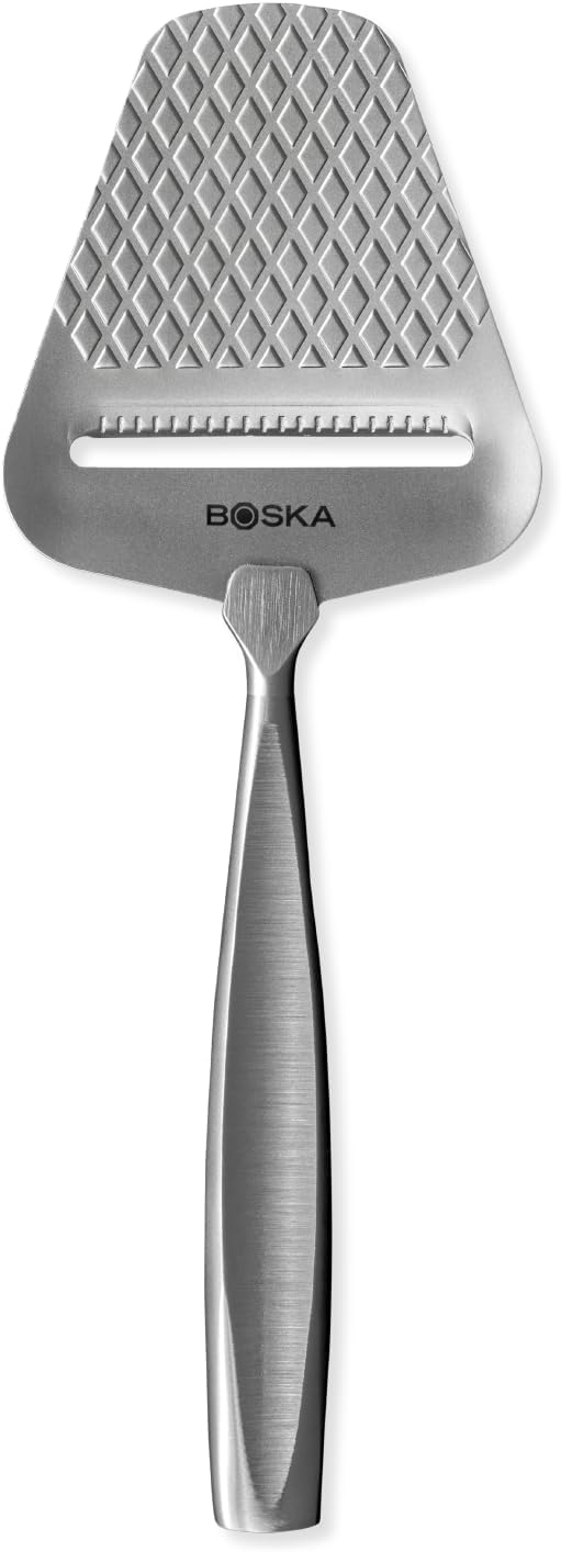 BOSKA Monaco+ Premium Cheese Slicer - Award Winning Cheese Cutter for Block Cheese, Cheddar up to Parmesan - Quilted Pattern reduces Resistance - Non-stick & Ergonomic Handheld