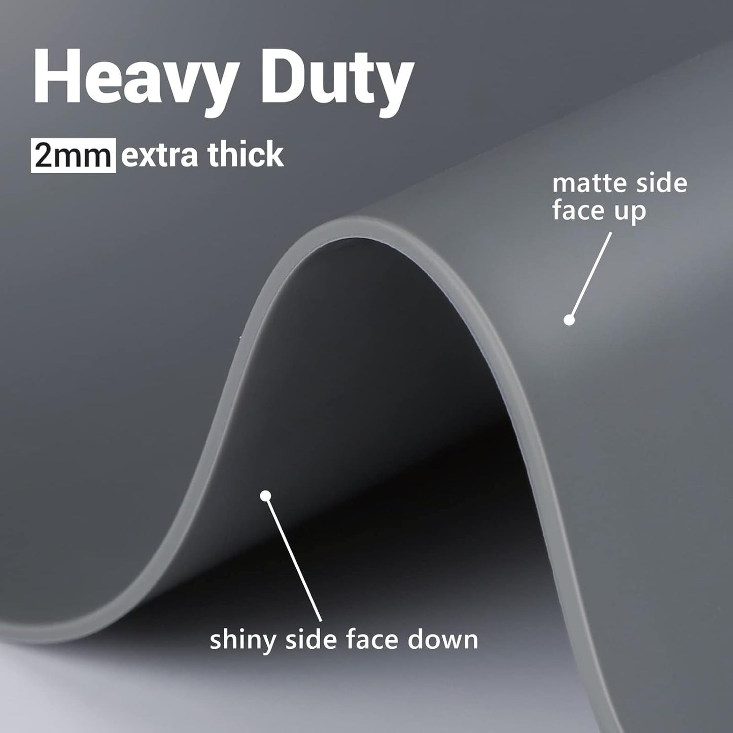 Ewen 31.6x23.5in Heat Resistant Mats for Countertop, 2mm Thick Extra Large Silicone Countertop Protector Mat for Baking Appliances Air Fryer Coffee Maker Kitchen Table Workbench Art Crafts Pad Gray