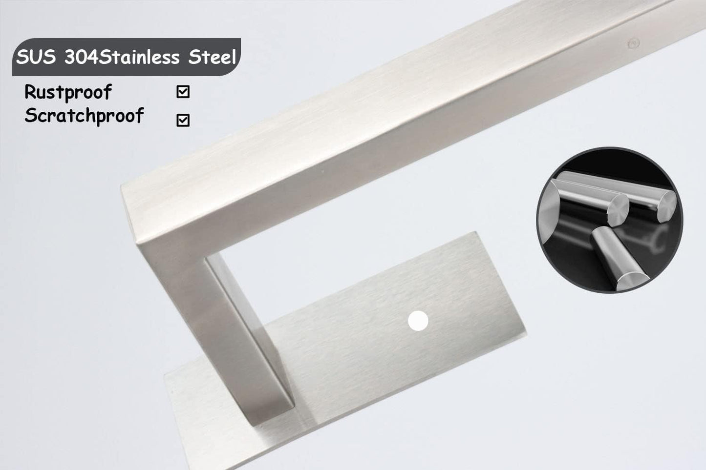 Bathroom Towel Bar Self Adhesive, No Drilling Towel Rack Easy to Install, Hand Towel Holder Made of Premium Stainless Steel Sticky on Hand Towel Hanger for Kitchen, Toilet.(24IN, Brushed)