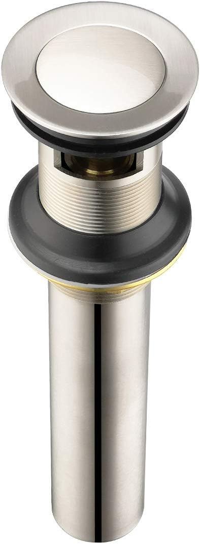 Purelux Bathroom Sink Drain Stopper Faucet Vanity Sink Pop Up Drain Assembly with Overflow, Brushed Nickel Finish